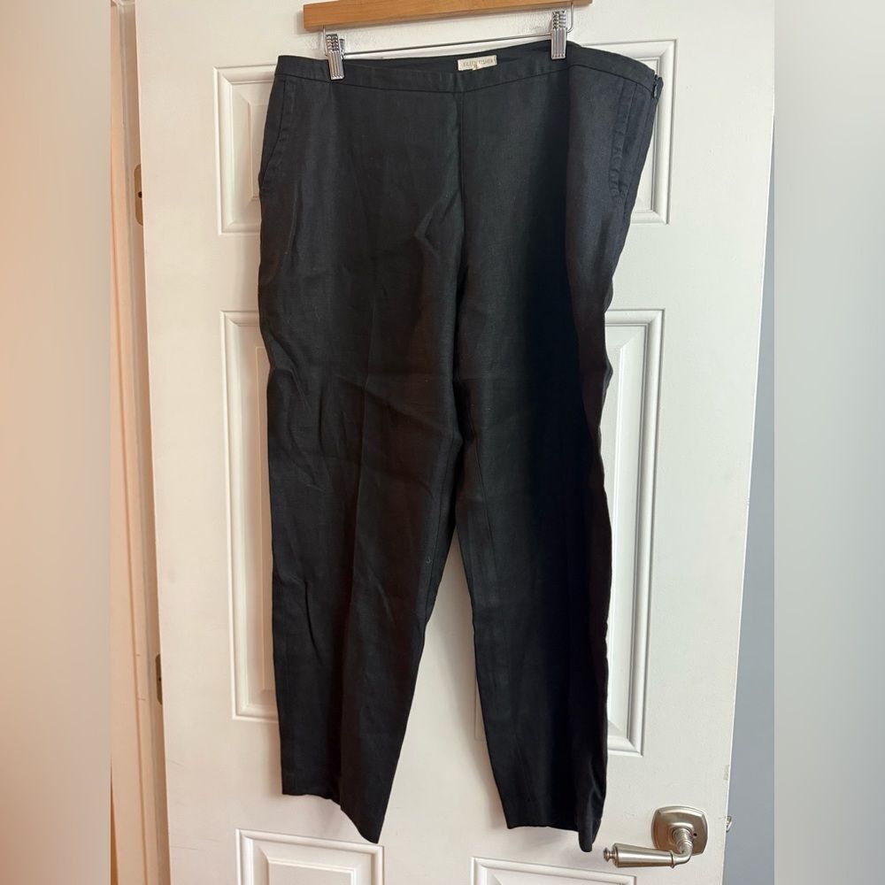 Eileen Fisher linen black pants Size L